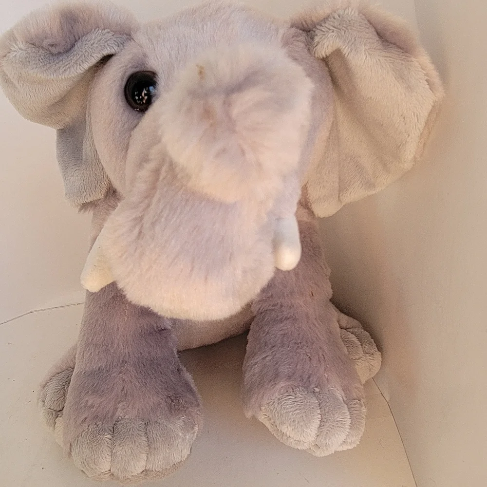 Destination Nation Elephant Plush Stuffed Animal by Aurora 9" Super Soft - Picture 2 of 6
